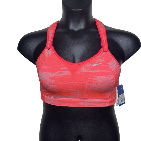 Brooks 38C Rebound Racerback Sports Bra Pink Ikat Jacquard Adjustable - Picture 10 of 10